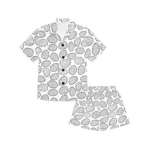 Potato Chips Pattern Print Design 03 Kids' Boys' Girls' V-Neck Short Pajama Set
