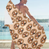 Pretzels Pattern Print Design 02 Beach Towel