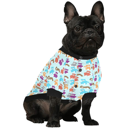 Teddy Bear Pattern Print Design 03 All Over Print Pet Dog Round Neck Fuzzy Shirt