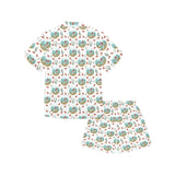 Goldfish Pattern Print Design 01 Kids' Boys' Girls' V-Neck Short Pajama Set