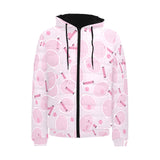 Tennis Pattern Print Design 02 Men's Padded Hooded Jacket(ModelH42)