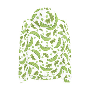 Green Peas Pattern Print Design 02 Men's Padded Hooded Jacket(ModelH42)