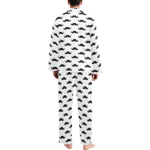 Mustache Beard Pattern Print Design 05 Men's Long Pajama Set