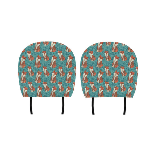 Fox Tribal Pattern Background Car Headrest Cover