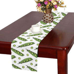 Green Peas Pattern Print Design 03 Table Runner