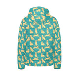 Golden Retriever Pattern Print Design 05 Kids' Boys' Girls' Padded Hooded Jacket