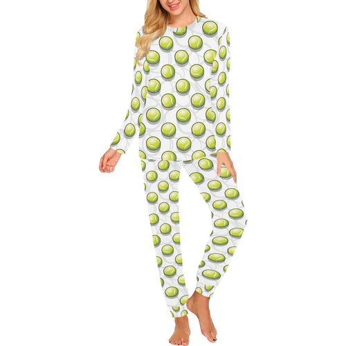 Tennis Pattern Print Design 05 Women's All Over Print Pajama Set