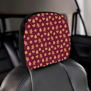 Christmas Ginger Cookie Pattern Background Car Headrest Cover