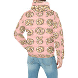 Pretzels Pattern Print Design 04 Men's Padded Hooded Jacket(ModelH42)