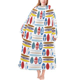 Surfboard Pattern Print Design 02 Blanket Robe with Sleeves