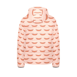 Sausage Pattern Print Design 01 Kids' Boys' Girls' Padded Hooded Jacket