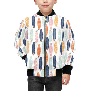 Surfboard Pattern Print Design 04 Kids' Boys' Girls' Bomber Jacket