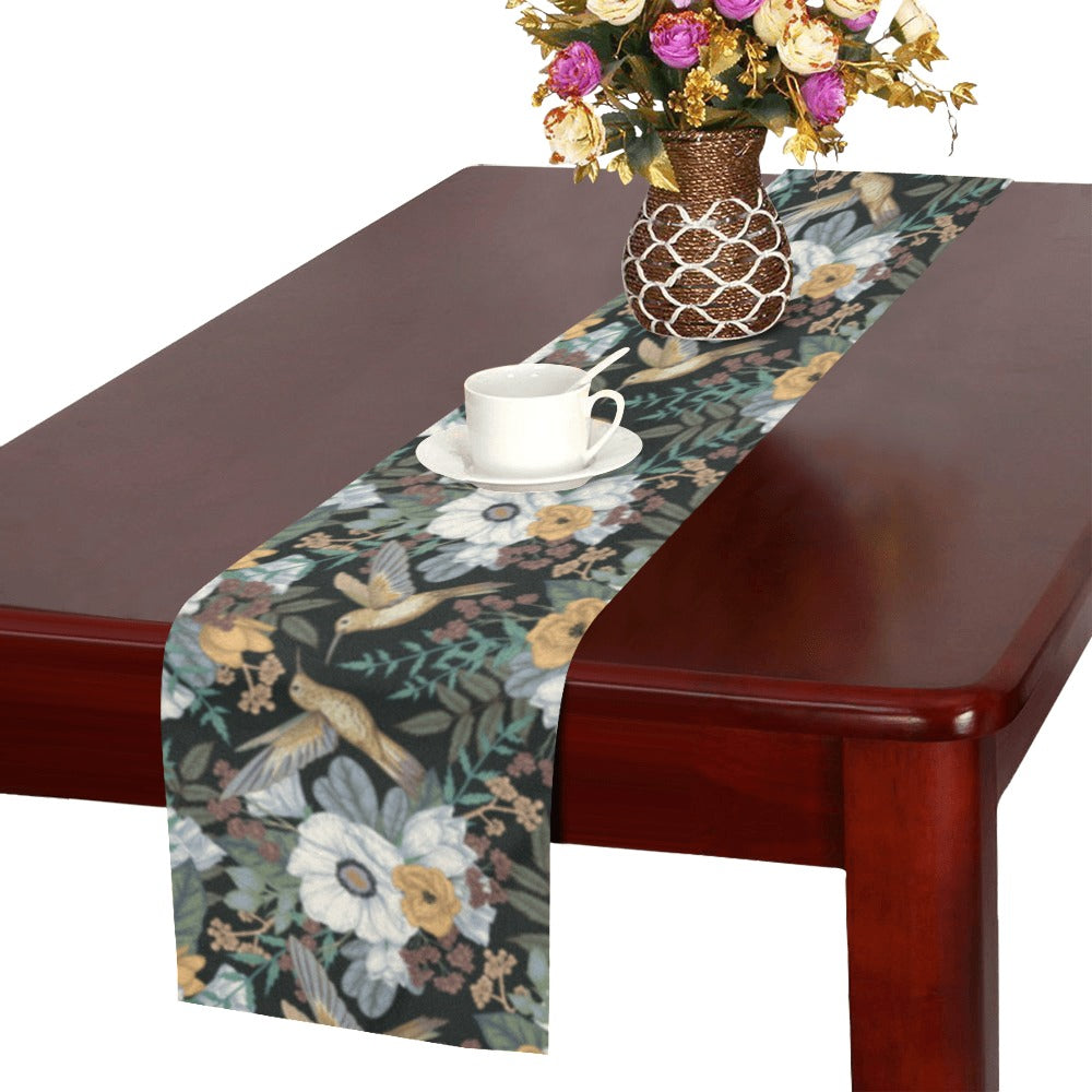 Hummingbird Pattern Print Design 05 Table Runner