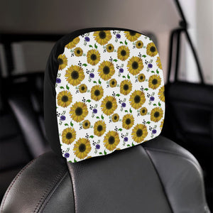 Sunflower Pattern Background Car Headrest Cover