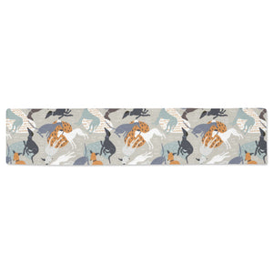 Greyhound Pattern Print Design 04 Table Runner