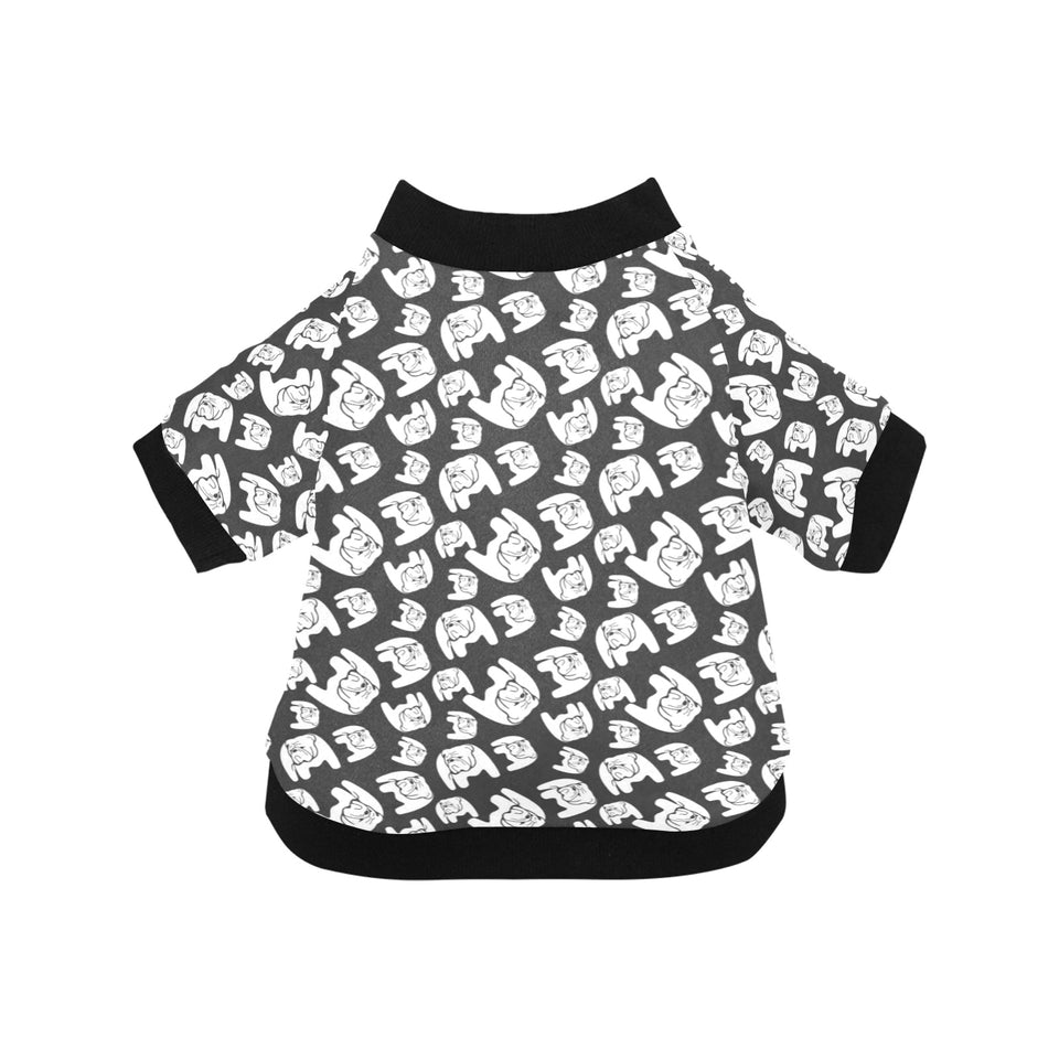 English Bulldog Pattern Print Design 02 All Over Print Pet Dog Round Neck Fuzzy Shirt