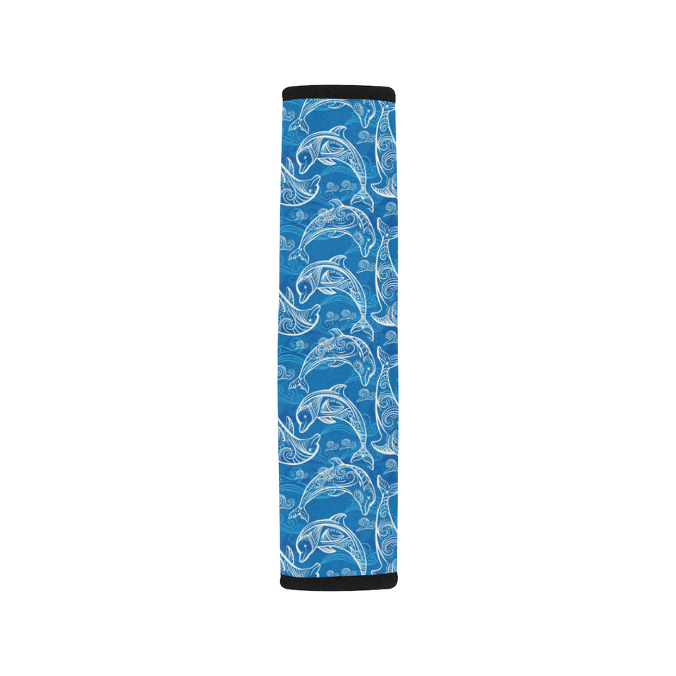 Dolphin Tribal Blue Pattern Car Seat Belt Cover