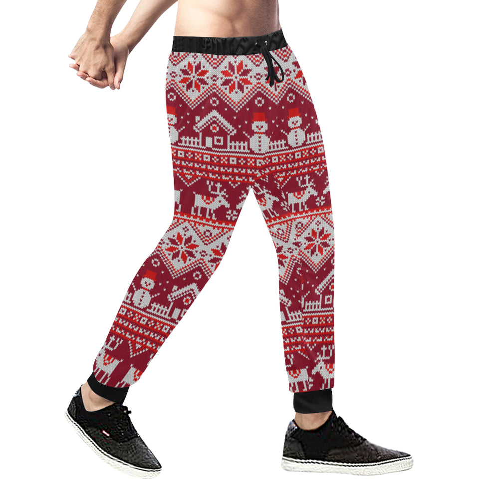 Snowman Sweater Printed Pattern Unisex Casual Sweatpants