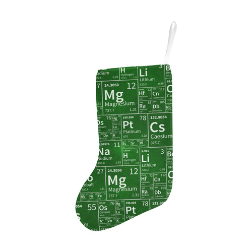 Chemistry Periodic Table Pattern Print Design 04 Christmas Stocking