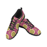 Sliced Passion Fruit Pattern Men's Sneakers Black