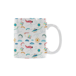 Helicopter Plane Pattern Classical White Mug (FulFilled In US)