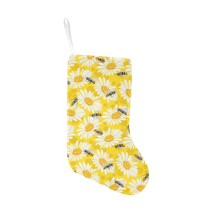 Bee Daisy Pattern Christmas Stocking