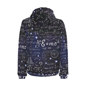 Math Pattern Print Design 02 Men's Padded Hooded Jacket(ModelH42)