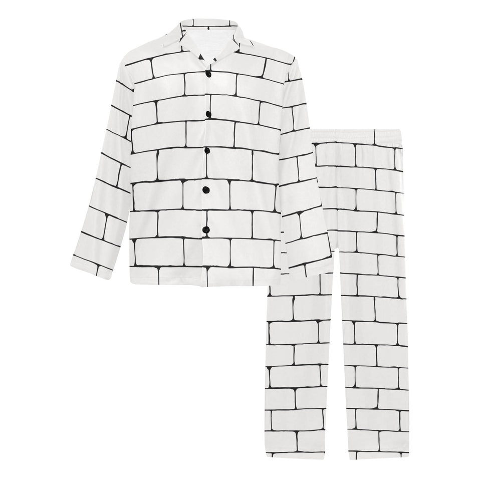 Brick Printed Pattern Print Design 02 Men's Long Pajama Set