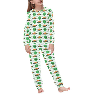 Alien Pattern Print Design 02 Kids' Boys' Girls' All Over Print Pajama Set