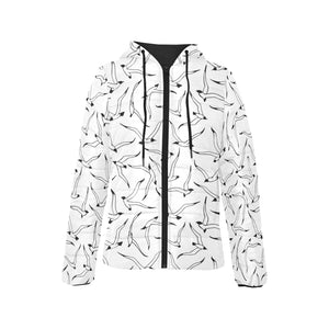 Seagull Pattern Print Design 04 Women's Padded Hooded Jacket