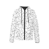 Seagull Pattern Print Design 04 Women's Padded Hooded Jacket