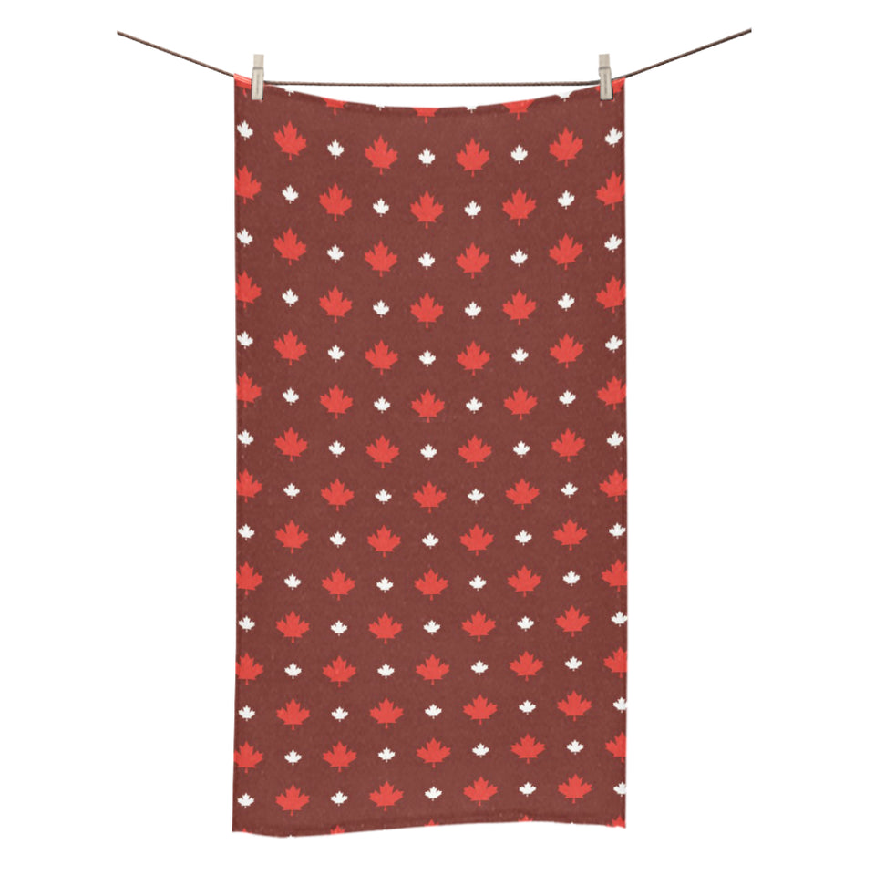 Canadian Maple Leaves Pattern background Bath Towel