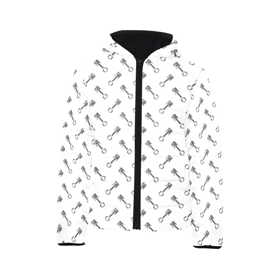 Engine Piston Pattern Print Design 02 Kids' Boys' Girls' Padded Hooded Jacket