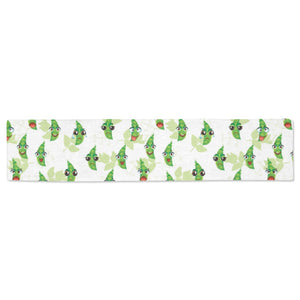 Green Peas Pattern Print Design 04 Table Runner