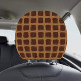 Bread Toast Pattern Print Design 04 Car Headrest Cover