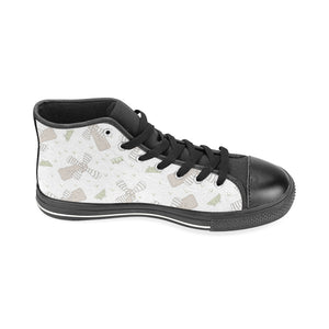 Windmill Pattern Background Men's High Top Canvas Shoes Black