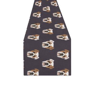 English Bulldog Pattern Print Design 03 Table Runner