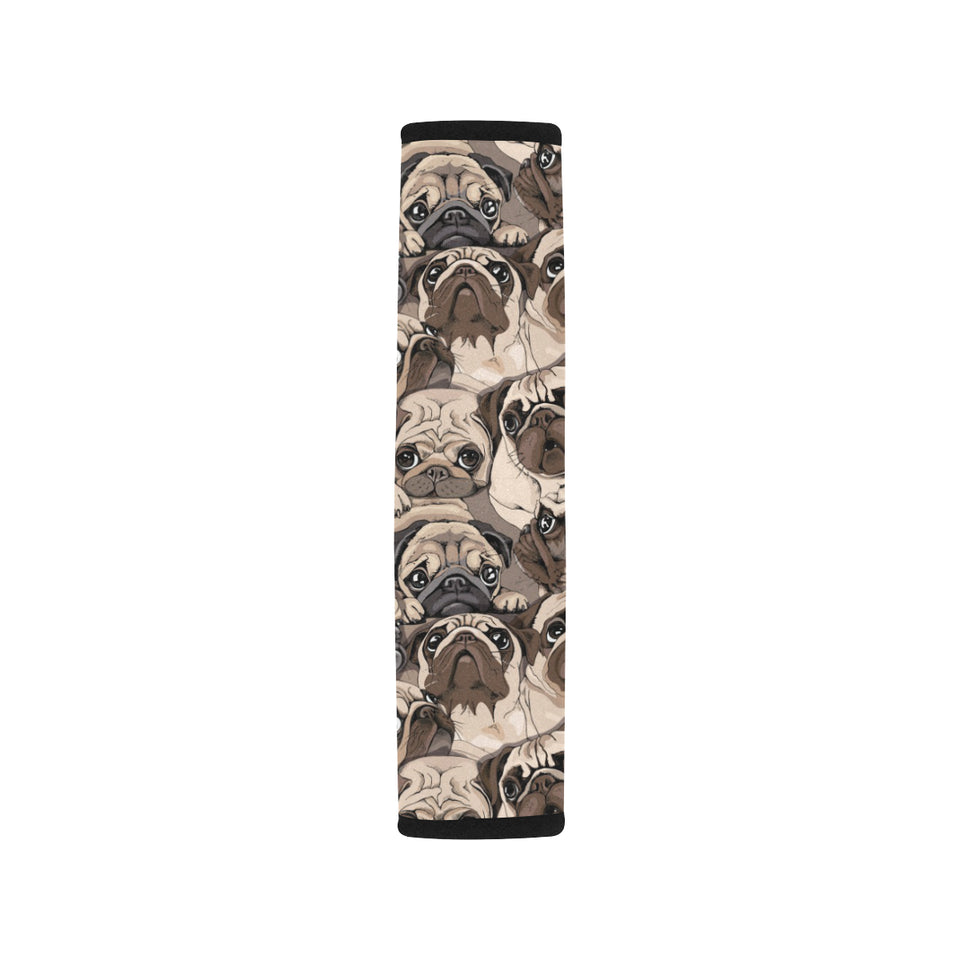 Pug Pattern Background Car Seat Belt Cover