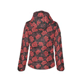 Rose Pattern Print Design 01 Women's Padded Hooded Jacket