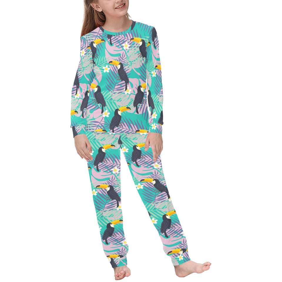 Toucan Pattern Background Kids' Boys' Girls' All Over Print Pajama Set