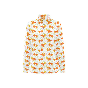 Goldfish Pattern Print Design 03 Women's Long Sleeve Polo Shirt