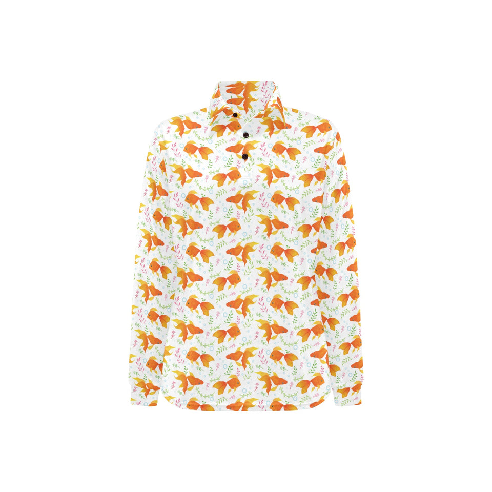 Goldfish Pattern Print Design 03 Women's Long Sleeve Polo Shirt