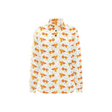 Goldfish Pattern Print Design 03 Women's Long Sleeve Polo Shirt