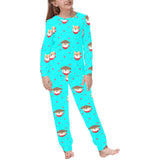 Shiba Inu Japanese Hat Pattern Kids' Boys' Girls' All Over Print Pajama Set