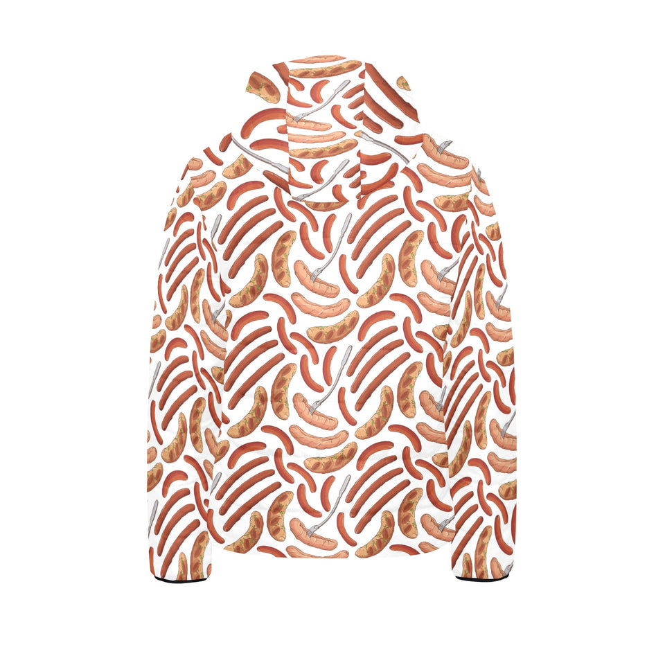 Sausage Pattern Print Design 05 Kids' Boys' Girls' Padded Hooded Jacket