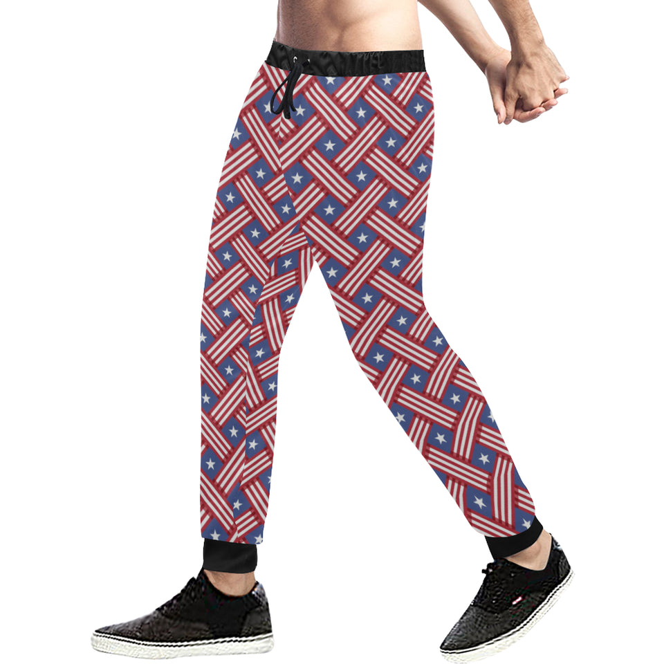 USA Star Stripe Pattern Unisex Casual Sweatpants