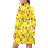 Guinea Pig Pattern Print Design 05 Women's Long Sleeve Belted Night Robe