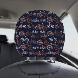 Bicycle Pattern Print Design 01 Car Headrest Cover