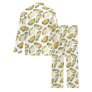 Sandwich Pattern Print Design 05 Men's Long Pajama Set