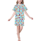 Teddy Bear Pattern Print Design 03 Kids' Boys' Girls' V-Neck Short Pajama Set